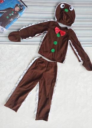 Карнавалный маскарадный новогодний костюм на рождество рождественский пряник