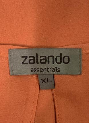 Шифоновая кораллово-розовая блузка/майка zalando с разрезом капелькой на спине размер xl/147 фото