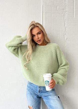 Базовий светр з рукавом реглан1 фото
