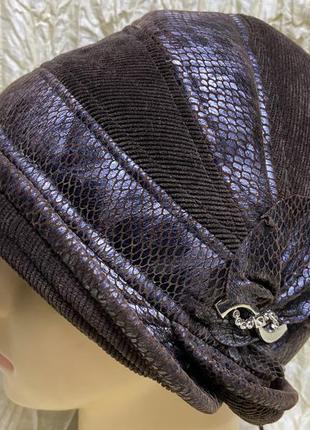 Женская демисезонная коричневый шляпка -панамка1 фото