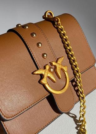 Женская коричневые сумка с цепочкой через плечо pinko 🆕 небольшая сумка9 фото