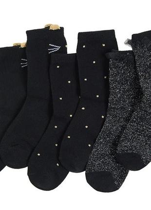 Носки для девочек, черные, cool club smyk, комплект 3 шт. 25/27 см