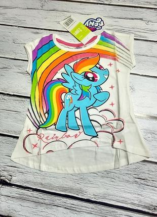 Костюм летний детский на девочку на лето комплект футболка шорты пони rainbow dash деш3 фото