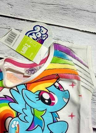 Костюм летний детский на девочку на лето комплект футболка шорты пони rainbow dash деш4 фото