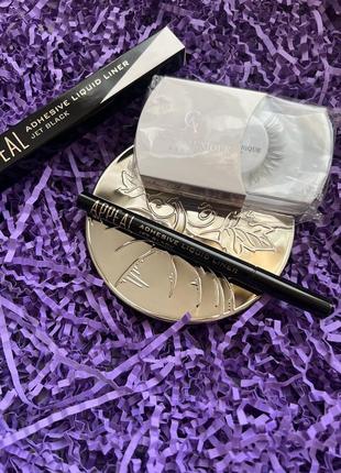 🔥appeal cosmetics liquid and liner camara aunique beauty - набір для очей (накладні вії і лайнер-клей для вій)