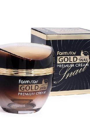 Антивіковий крем farmstay gold snail premium cream