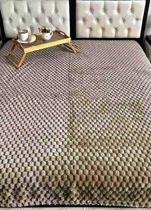 Плед покривало велюрове соти 200х220 євро розмір
