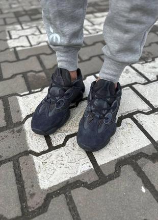 Женские кроссовки adidas yeezy boost 500 black blue / smb7 фото