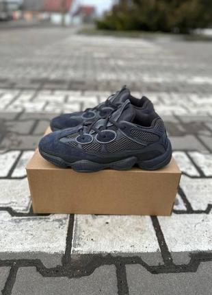 Женские кроссовки adidas yeezy boost 500 black blue / smb9 фото