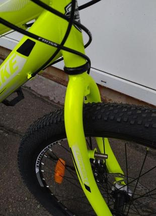 Велосипед  підлітковий crossbike 24" spark дискові гальма рама 11" neon yellow4 фото