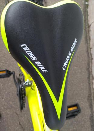 Велосипед  підлітковий crossbike 24" spark дискові гальма рама 11" neon yellow2 фото