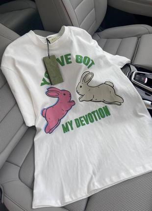 Футболка белая в стиле gucci редкая модель