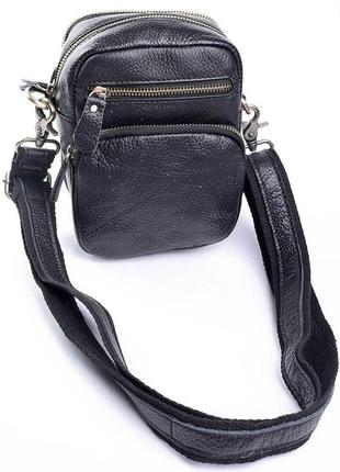 Мужская сумка натуральная кожа через плечо или на пояс
