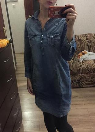 Шикарное актуальное джинсовое платье рубашка h&m3 фото