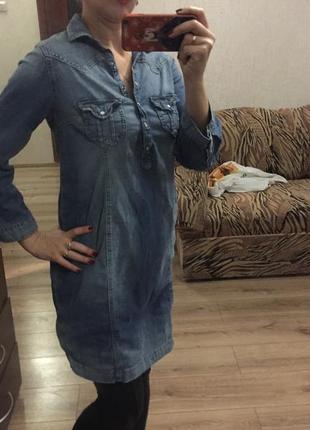 Шикарное актуальное джинсовое платье рубашка h&m4 фото