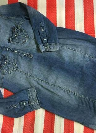 Шикарное актуальное джинсовое платье рубашка h&m2 фото
