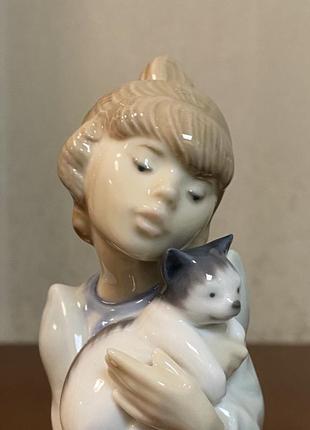 Фарфоровая статуэтка lladro «сонный котенок».6 фото