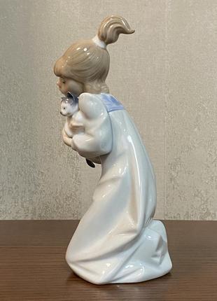 Фарфоровая статуэтка lladro «сонный котенок».2 фото