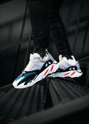 Женские кроссовки adidas yeezy boost 700 v1 wave runner solid / smb