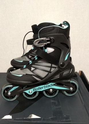 Rollerblade zetrablade ролики чорні з ментоловим 8usa 24.5cм1 фото