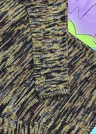 Разноцветный факторный удлиненный свитер с большим вырезом (lagos)6 фото