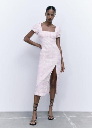 Текстурована сукня середньої довжини zara