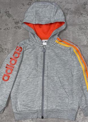 Спортивная кофта зип худи adidas performance(рост:96-104)1 фото