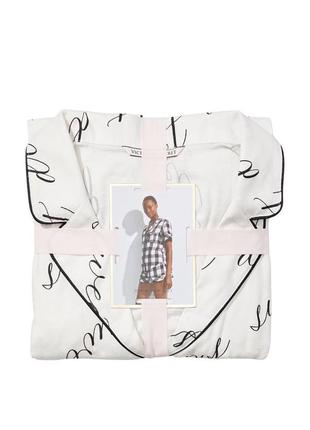 Фланелева піжама вікторія сікрет victoria's secret оригінал шорти сорочка4 фото