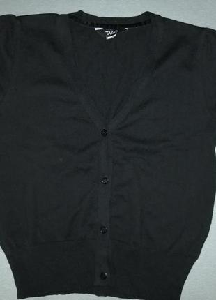 Вязаний трикотажний жилет, кофта безрукавка, шкільна форма tago чорний4 фото