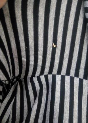 Сіра юбка в чорну полоску/полосата спідниця/рюші/select8 фото