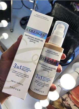 Тон 13 - до 2025.10.26  тональный крем для лица enough collagen moisture foundation spf 151 фото