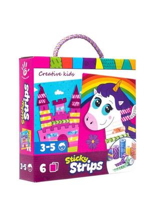 Набор для творчества sticky strips "единорог" vladi toys vt4433-03 укр