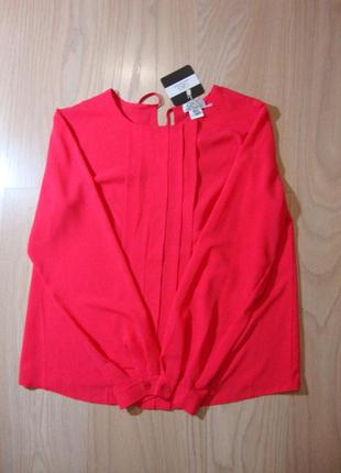Дизайнерська червона нарядна блузка oks5 фото