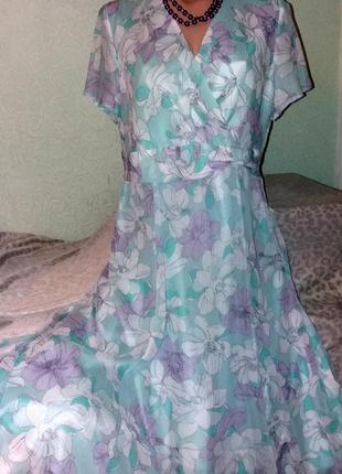 Романтическое легкое платье в пастельных тонах с цветочным принтом,eаstex,48-52разм.1 фото
