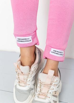 Спорт штаны женские демисезонные цвет светло-розовый6 фото
