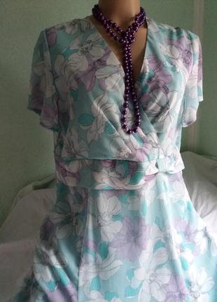 Романтическое легкое платье в пастельных тонах с цветочным принтом,eаstex,48-52разм.6 фото