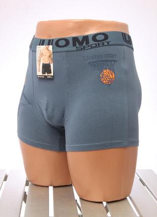 Трусы мужские боксеры повседневные спортивные uomo голубой 2xl