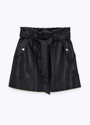 Юбка с эко кожи zara