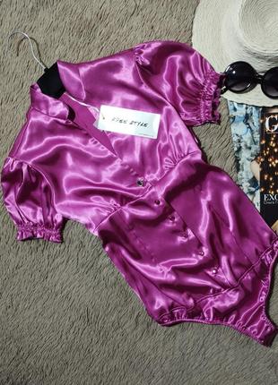 Шикарный боди на пуговицах с рукавами-фонариками/комбинезон