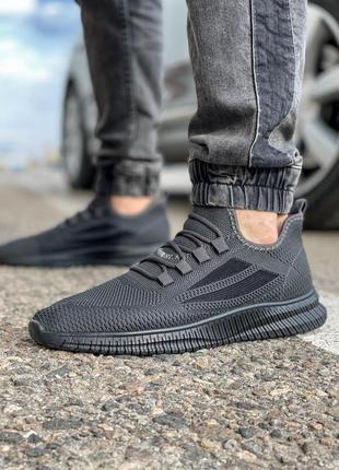 Чоловічі кросівки чорні bionic navigator текстильні зручні мокасини на шнурівках чорного кольору1 фото