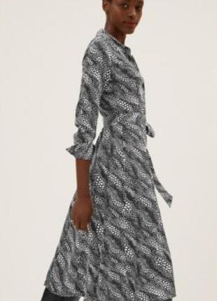 Сукня сорочка m&s під пояс довжини міді