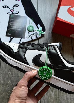 Кожаные кроссовки nike dunk low retro white black / кожаные кроссовки