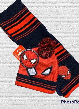 Marvel шапка шарф демісезонний набір spider-man.