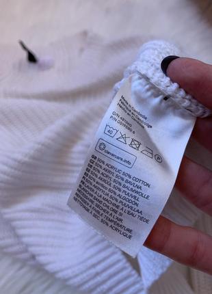 Базовый вязаный свитер в белом цвете от бренда hm8 фото