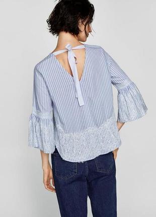 Zara рубашка блуза с кружевом6 фото