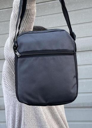 Барсетка сумка через плечо серая с черным5 фото