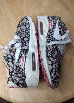 Nike air max 90 — кроссовки с цветочным принтом цветок жасмина 23.5см стелька