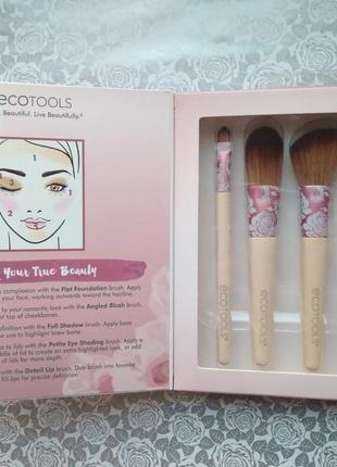 Ecotools modern romance collection набір з 5 кистей для макіяжу контуринга тонального