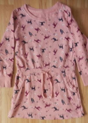 Фирменное теплое платье lilly dan малышке 5- 6 лет состояние отличное