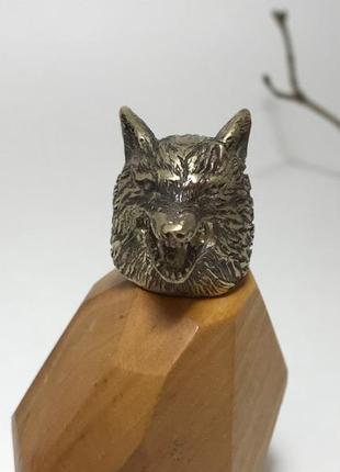 Наперсток из бронзы, наперстки из бронзы, наперсток "волк", скульптура из бронзы, фигурка бронзовая